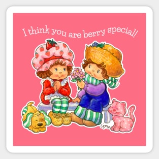 I Think You Are Berry Special! Vintage Strawberry & Huck Fanart WO Sticker